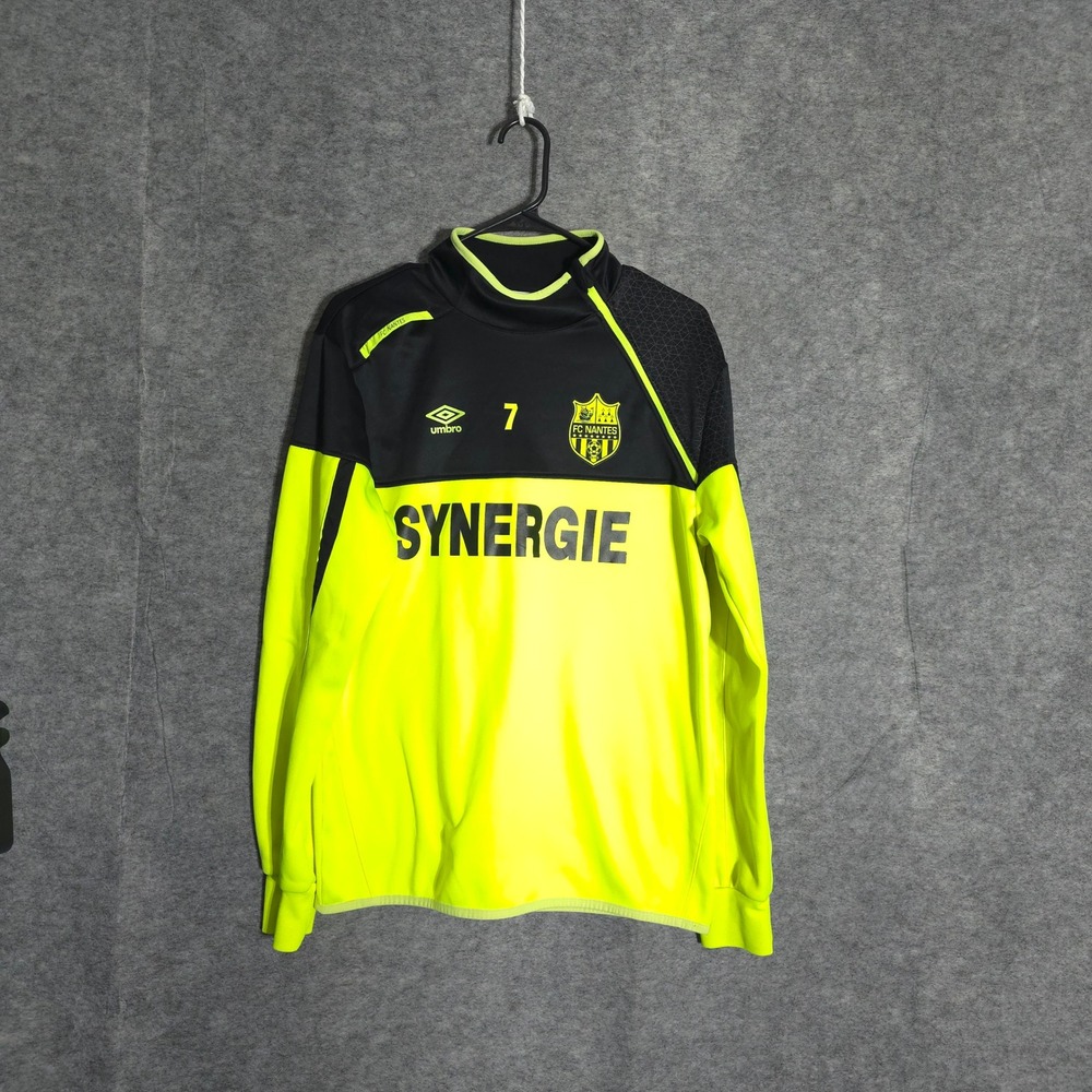 Umbro FC Nantes Training Top Mens Medium Neon Yellow Synergie Soccer Jersey 7